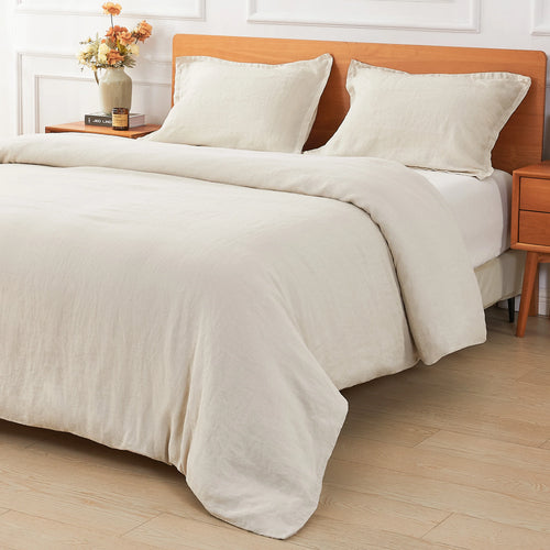 100% Linen Duvet Cover Set — White