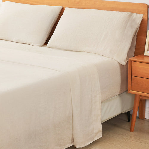 100% Linen Sheet Set — White