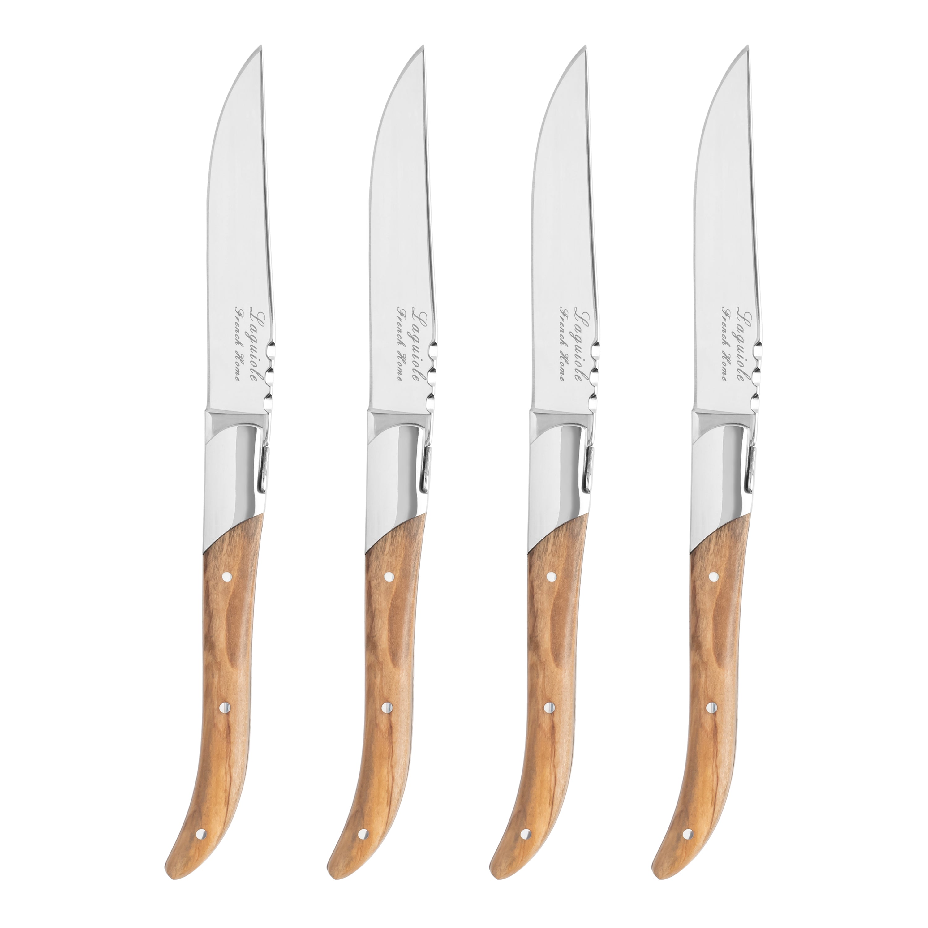 Laguiole Connoisseur Steak Knives — Olive Wood — Set of 4